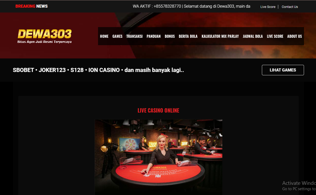 live casino sbobet
